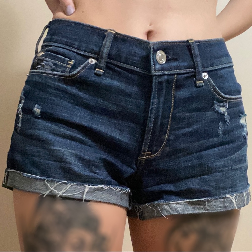 Dark Blue Abercrombie Jean Shorts
